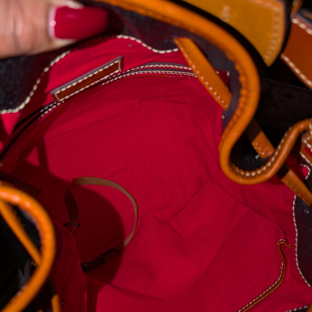 Dooney & Bourke Black and Brown Drawstring Bag - Picture 4 of 16